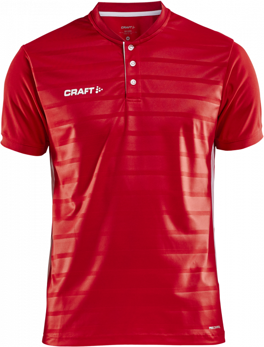 Craft - Pro Control Button Jersey - Rød & hvid